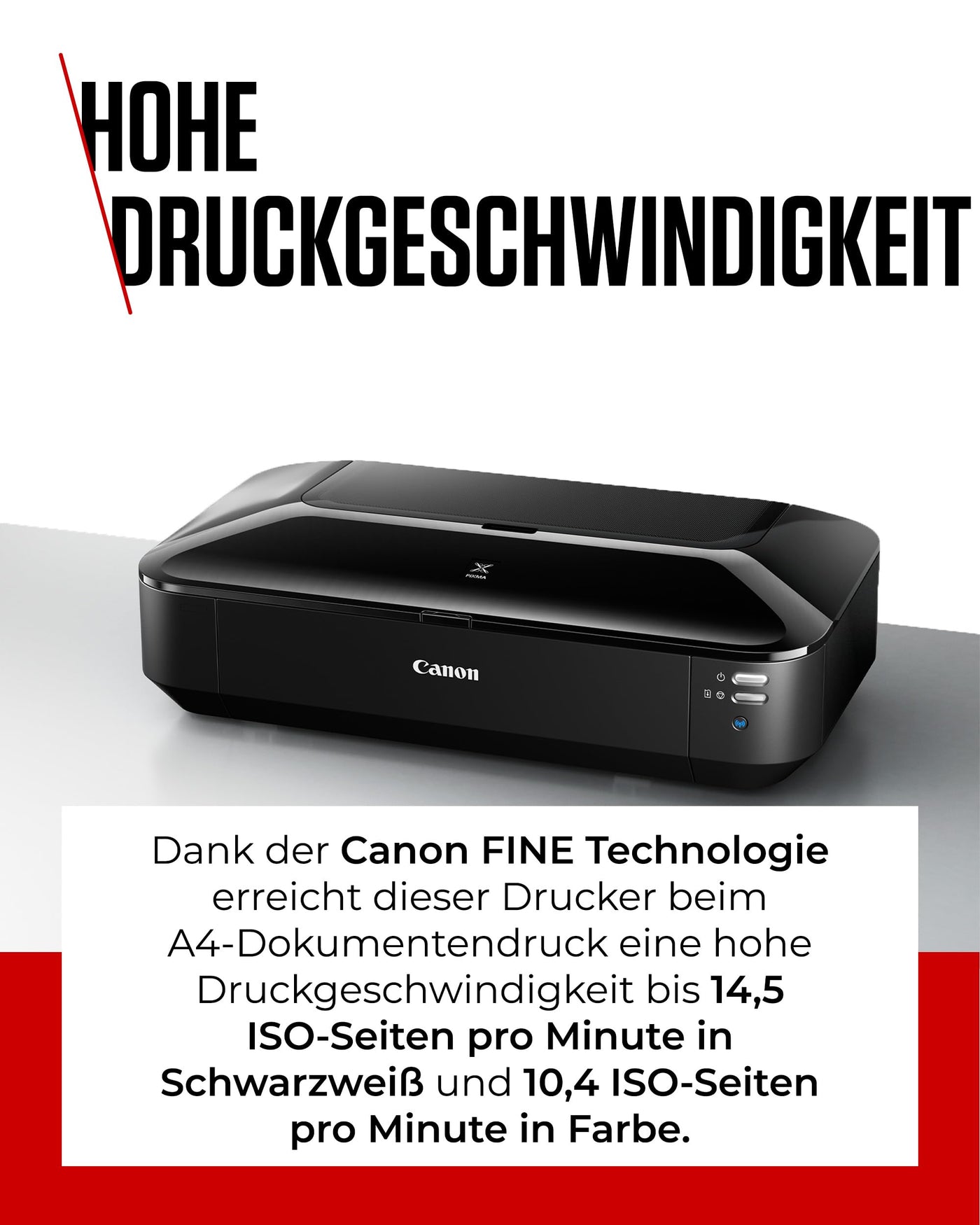 Canon PIXMA iX6850 Drucker Farbtintenstrahl Multifunktionsgerät DIN A3+ (Bürodrucker, Fotodruck, Textdruck, 9.600 x 2.400 DPI, WiFi, WLAN, USB, 5 Separate Tinten, Direktdruck, Print App) schwarz