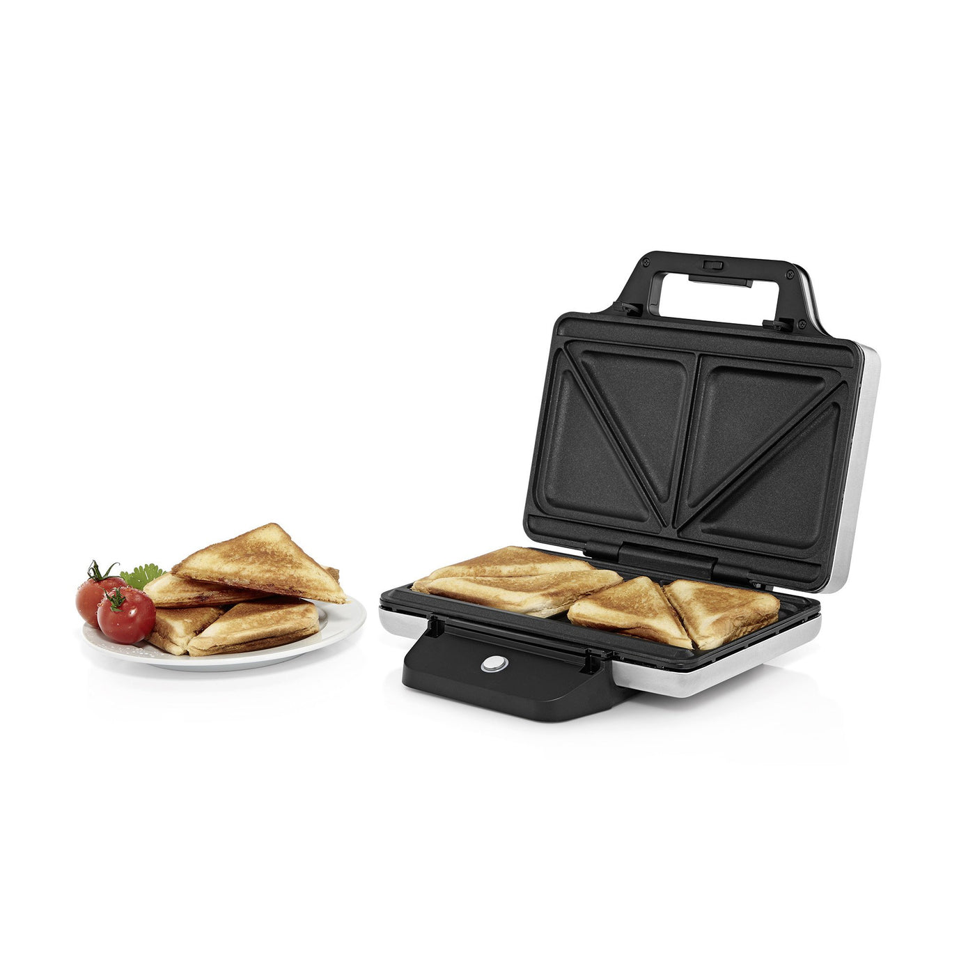 WMF Lono Sandwich Maker, Sandwichtoaster, für 2 Standard- oder XXL-Toasts, 2-stufige Höhenanpassung für mehr Füllung, matt edelstahl