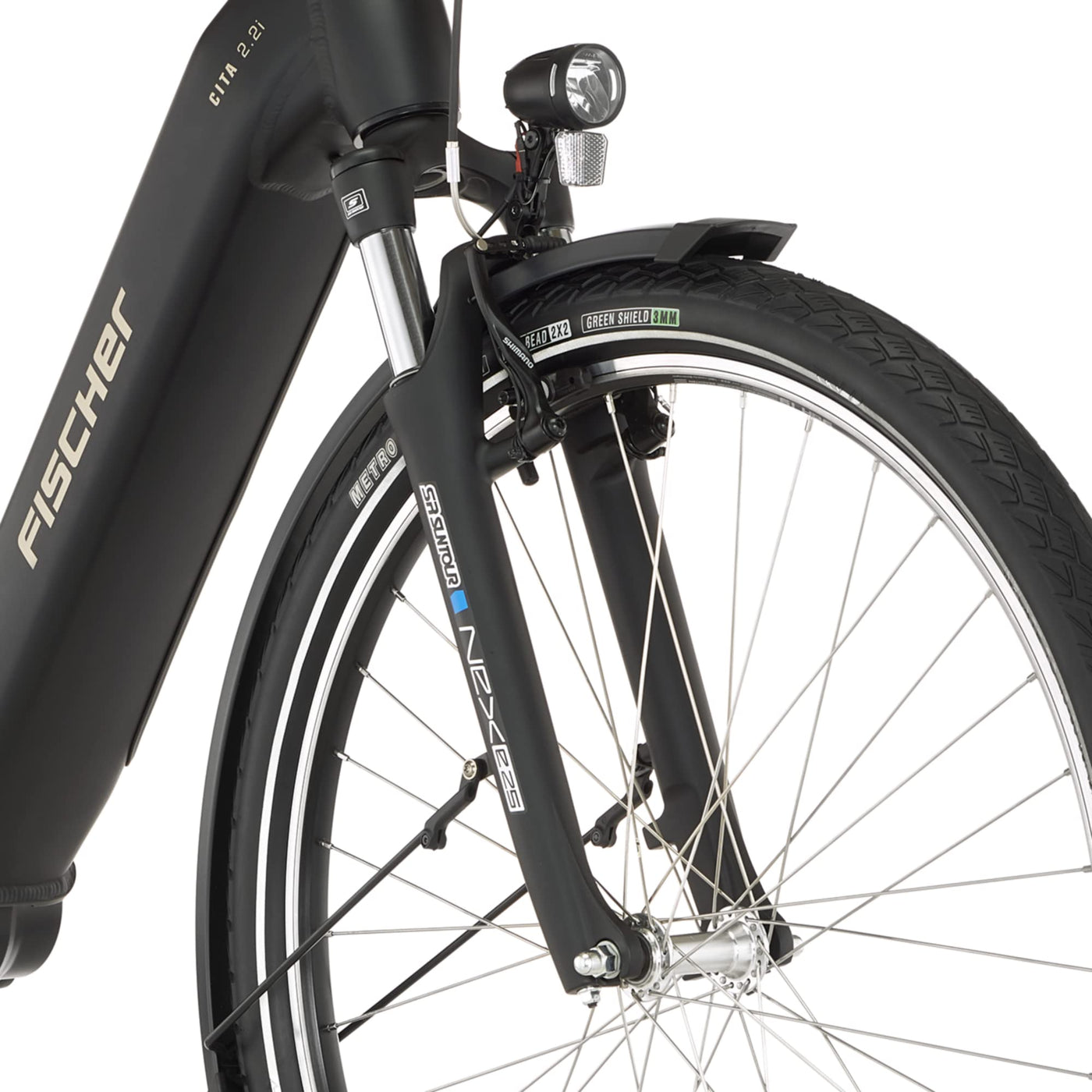 FISCHER E-Bike City CITA 2.2i, Elektrofahrrad für Damen und Herren, RH 50 cm, Mittelmotor 65 Nm, 36 V Akku, schwarz matt