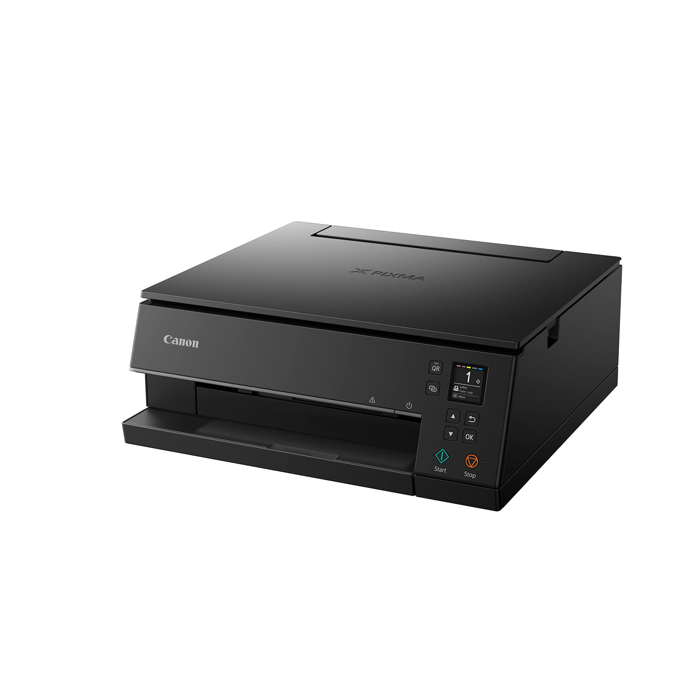 Canon PIXMA TS6350a Drucker Farbtintenstrahl Multifunktionsgerät DIN A4 (Fotodrucker, Scanner, Kopierer, OLED, 4.800x1.200 dpi, USB, WLAN, 5 separate Tinten, Duplexdruck, 2 Papierzuführungen), schwarz