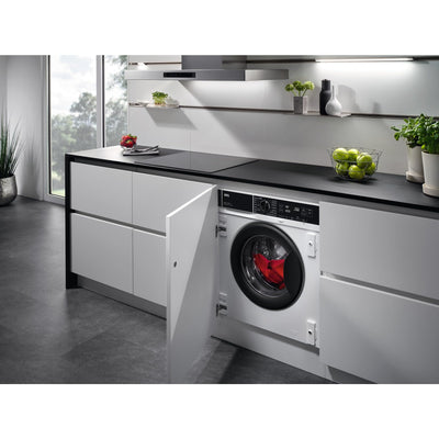 AEG LWR8WI7680/Einbauwaschtrockner/Serie 8000 mit PowerCare/8 kg Waschen/4 kg Trocknen/D/energiesparend/Mengenautomatik/Nachlegefunktion/ProSteam - Auffrischfunktion/1600 U/min, Weiß