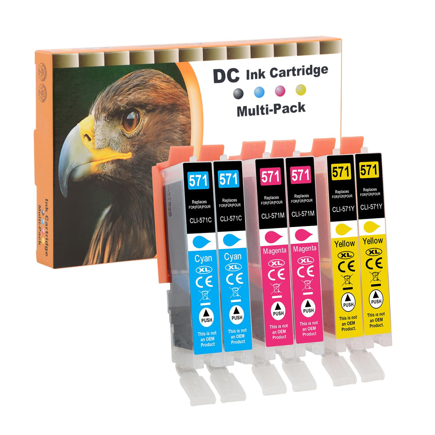 D&C 6X Druckerpatronen Kompatibel für Canon PGI-570 CLI-571 für Canon PIXMA MG5752 MG5753 MG6800 MG6850 MG6851 MG6852 MG6853 MG7700 MG7750 MG7751 MG7752 MG7753 TS5050 TS5051 TS5053 TS5055 TS6050