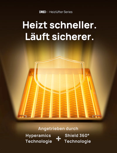 Dreo Heizlüfter Energiesparend Leise, 1500W Heizung Elektrisch mit Fernbedienung, 70° Oszillierend Elektroheizung, 12-Std-Timer, 3 Modus 3 Geschwindigkeit, PTC Keramik Heizlüfter Klein, Atom One