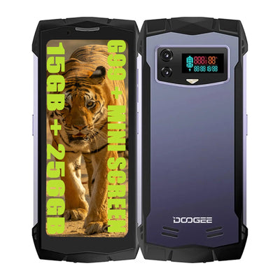 DOOGEE Smini Outdoor Unlocked Smartphone Ohne Vertrag, Helio G99 Octa Core 15GB + 256GB, 50MP Kamera + 8MP, 4.5 Zoll, 3000mAh Akku / 18W, NFC Simlockfreie Handys 4G Rugged Phones Lila