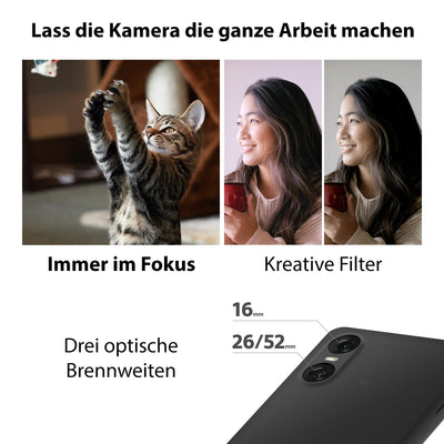 Sony Xperia 10 VI (5.000 mAh Akku, 6,1 Zoll 21:9 OLED, DREI optische Brennweiten, Leicht und kompakt, 3,5mm Audio, Android 14, IP65/68, Dual SIM, blau, 24+12 Monate Garantie [Amazon Exklusiv]