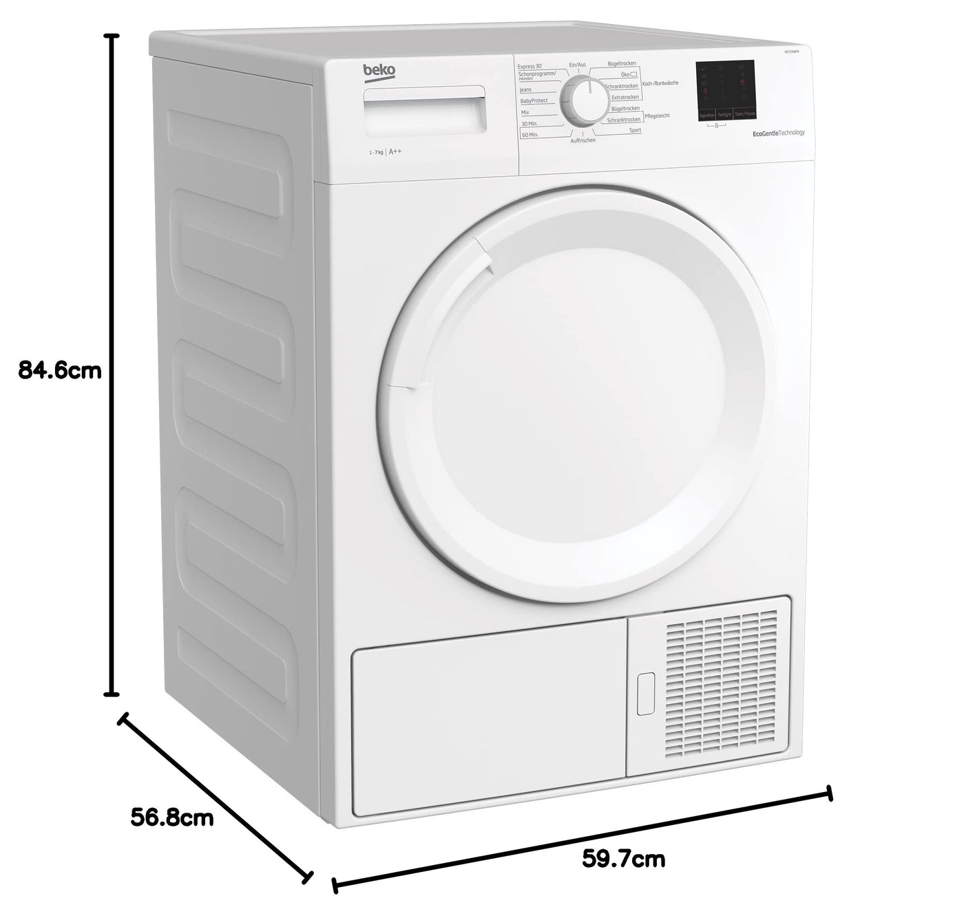 Beko DPS7206PA Wäschetrockner Wärmepumpentrockner FlexySense 7kg