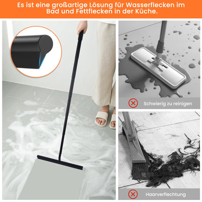 Duschabzieher Langer Stiel - Festigen Upgrade Abzieher Dusche Schwarz 23-97cm Teleskop Fensterabzieher mit Halterung Duschabzieher Silikon,Abzieher Boden,Duschkabinenabzieher fensterwischer