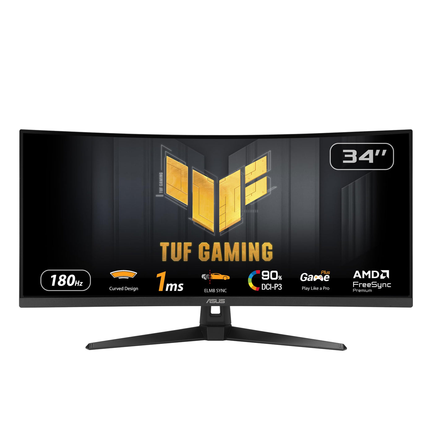 ASUS TUF Gaming VG34VQ3B Gaming Monitor - 34 Zoll WQHD (3440x1440), Curved, 180Hz, ELMB SYNC, FreeSync Premium, 1ms MPRT, 90% DCI-P3, DisplayWidget Center