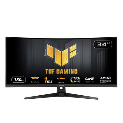 ASUS TUF Gaming VG34VQ3B Gaming Monitor - 34 Zoll WQHD (3440x1440), Curved, 180Hz, ELMB SYNC, FreeSync Premium, 1ms MPRT, 90% DCI-P3, DisplayWidget Center