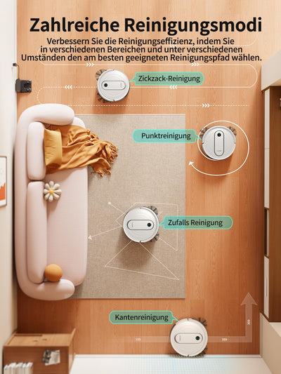 Airzeen Saugroboter mit Wischfunktion,4000Pa Starke Saugkraft J10 Staubsauger Roboter mit Wischfunktion,Fernbedienung und APP gesteuerter Saugroboter,geeignet für Hartböden,Kehrroboter für Tierhaare