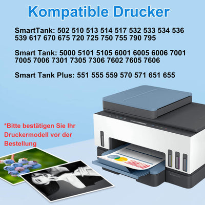 ATTA 31 32 XL Nachfülltinte für Smart Tank 7305 7005, Kompatibel Druckertinte 31 32XL für Smart Tank Plus 555 570 559 655 315 319 455 515 519 670 Smart Tank 7605 7306 7006 5105 5106 5107 All In One