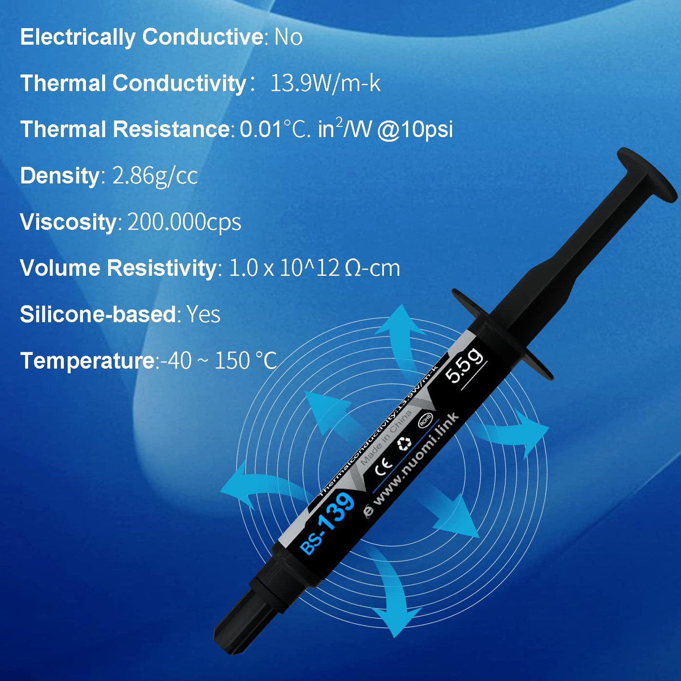 BSFF Wärmeleitpaste, 5.5g CPU Paste Wärmeleitpaste Kühlkörper für IC/Prozessor/CPU/Alles Kühler, Carbon Based High Performance