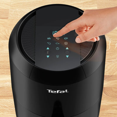 Tefal EY3018 Heißluftfritteuse Easy Fry Compact | Air Fryer für 1-2 Personen | Kapazität: 1,6 L | 6 automatische Programme | Digitales Display | energiesparend | gesunde Friteuse ohne Öl | Schwarz