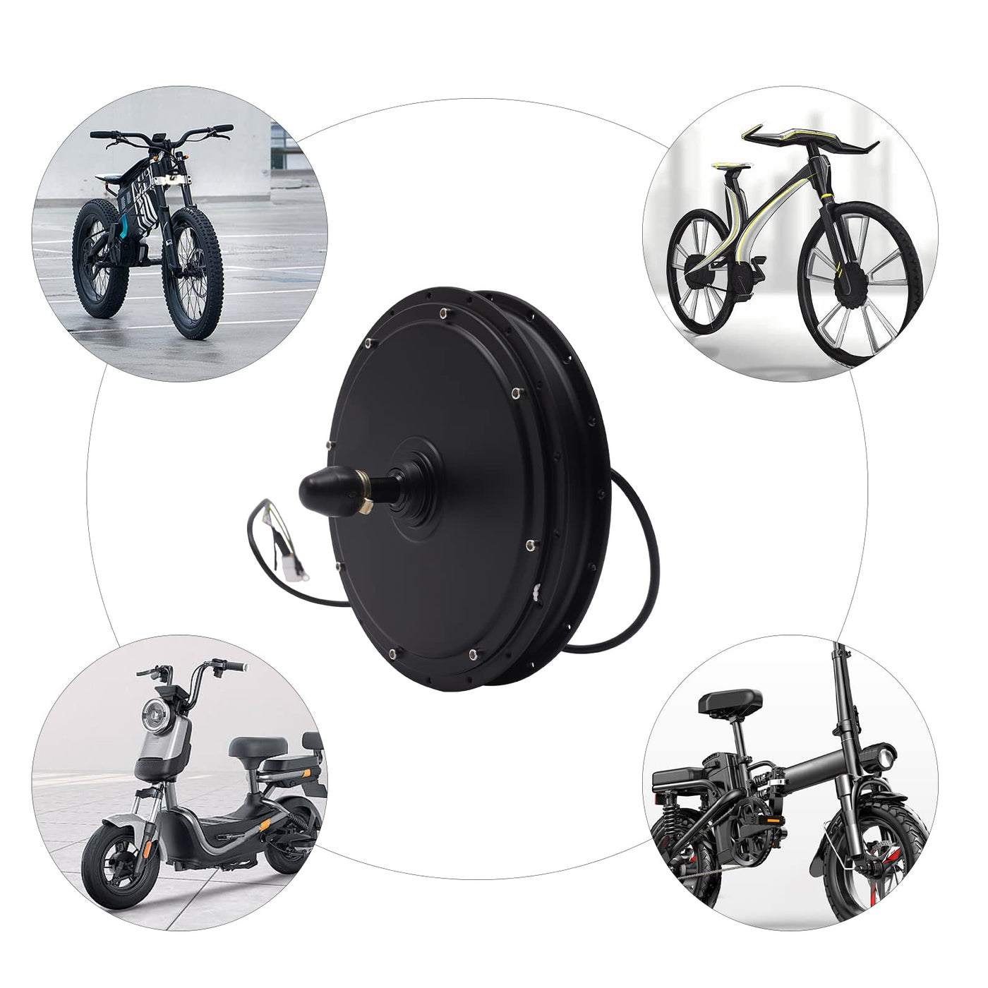 YyanLAK Elektrofahrrad Nabenmotor Kit, 36V 500W Hinterrad Bürstenloser Getriebemotor E-Bike, für die Hinterräder von Fahrrädern