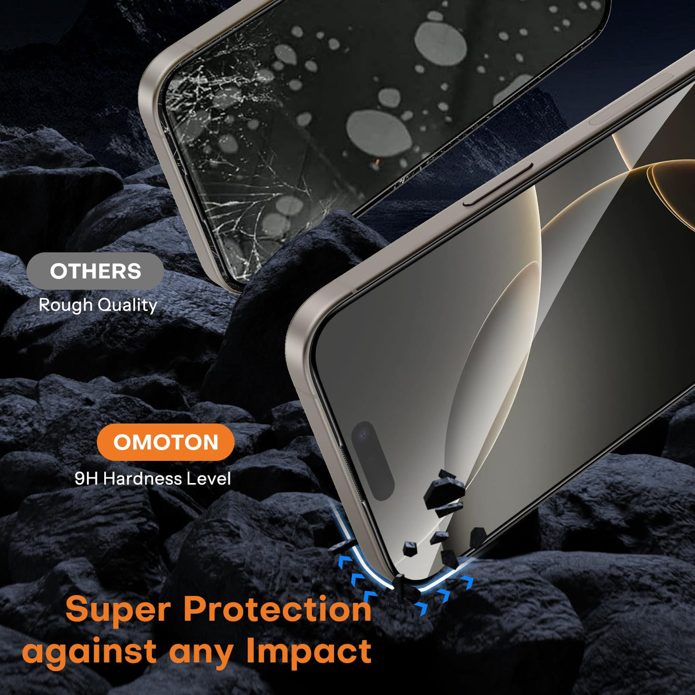 OMOTON für iPhone 16 Pro für Panzerglas, kompatibel mit iPhone 16 Pro Kameraschutz, Full Screen Auto-Installation, Präzise Ausrichtung, Bläschenfrei, 9H Härte Folie, 2+2 Stück