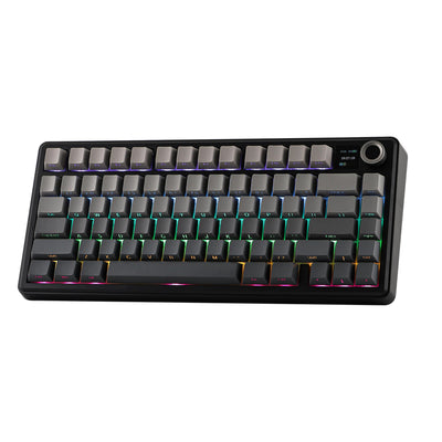 EPOMAKER X Aula F75 MAX Tri-Mode-Gaming-Tastatur, kabellos, TFT-Bildschirm, Drehknopf, Hot-Swap-fähig, 2,4 GHz/Typ C/BT5.0, cremige Dichtung, für PC/Mac/Büro/Gaming (Schwarz, Reaper Switch)