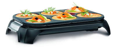 Tefal Crep Party Edelstahl & Design PY558813 - Pfannkuchen- und Antihaftbeschichtung aus Edelstahl mit einer Kapazität für 6 Pfannkuchen, Pfannkuchen oder Pfannkuch