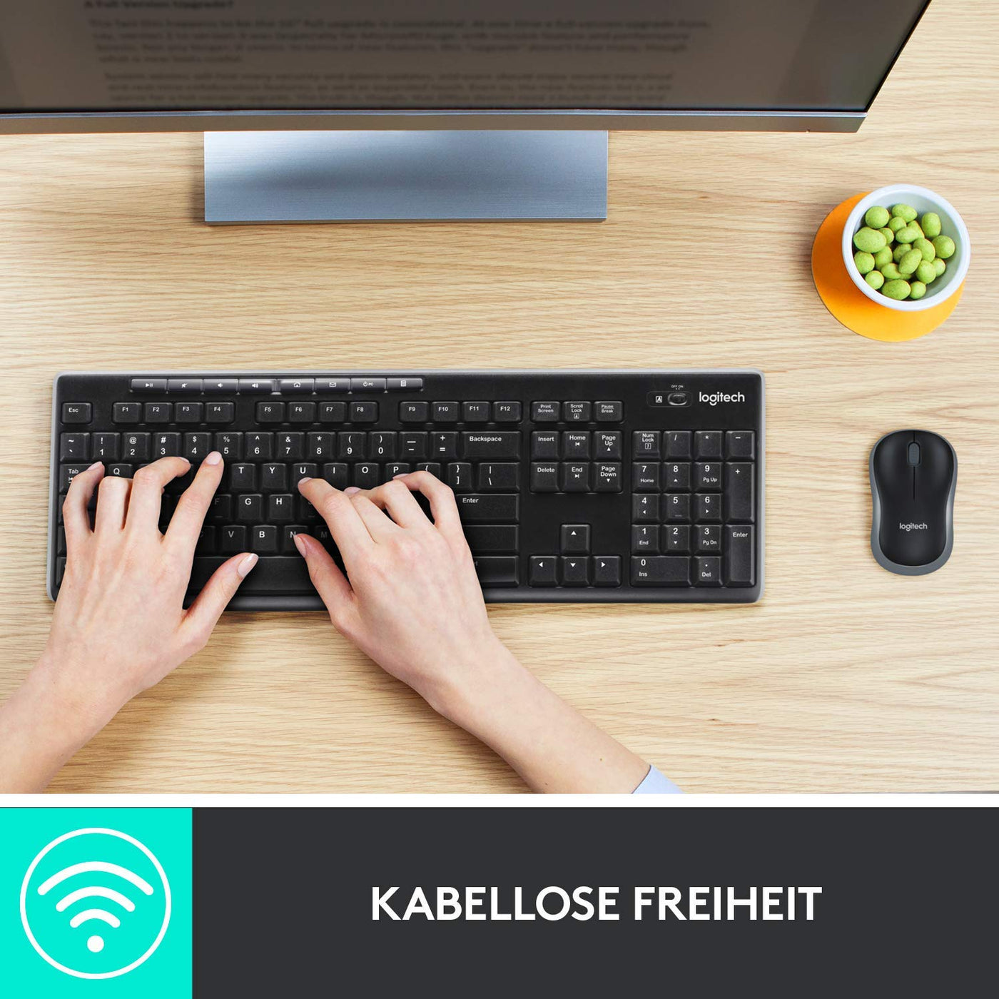 Logitech MK270 Kabelloses Tastatur-Maus-Set, 2.4 GHz Wireless Verbindung via Nano USB-Empfänger, Lange Akkulaufzeit, Für Windows und ChromeOS, Deutsches QWERTZ-Layout - schwarz (10-Pack)