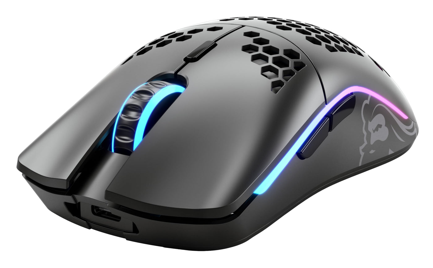 Glorious Gaming Model O Wireless Gaming Mouse – Superleichte 69 g, Wabendesign, RGB-Beleuchtung, beidhändig, verzögerungsfreier 2,4-GHz-Funk, bis zu 71 Stunden Akku – Mattschwarz