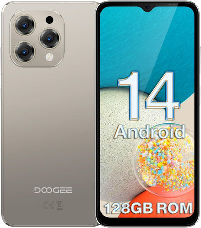 DOOGEE N55 Android 14 Smartphone Ohne Vertrag (9GB+128GB) 6.56" HD+ IPS Display Octa Core Handy Ohne Vertrag, 5150mAh, 13MP+8MP, Dual SIM 4G Handy Günstig, 5G Wi-Fi Simlockfreie Handys, OTG, Face ID