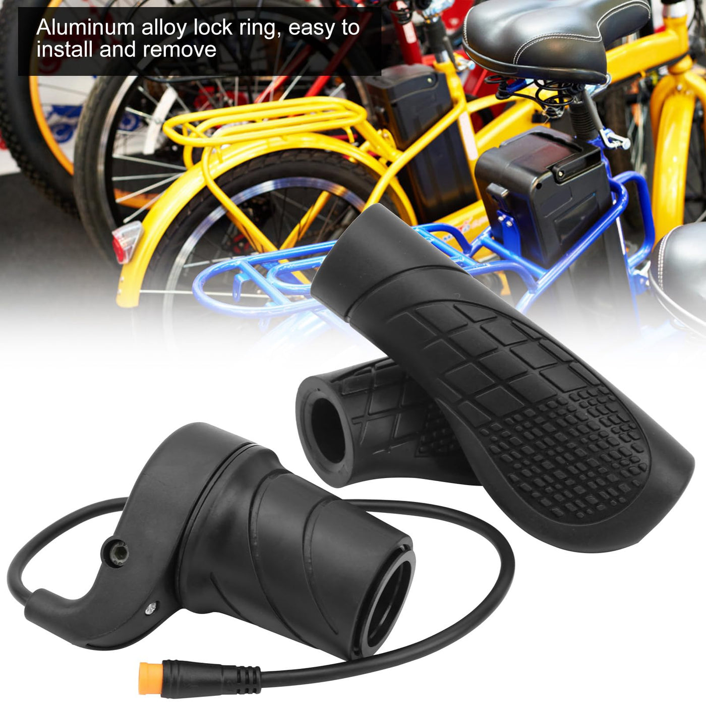 gasgriff,Gasgriff Ebike,Elektrofahrrad Half Twist Throttle,Elektrofahrrad-Gasgriff Mountainbike Speed Throttle Handle Modifiziertes Teil wasserdichte Verbindung Für Elektrisches