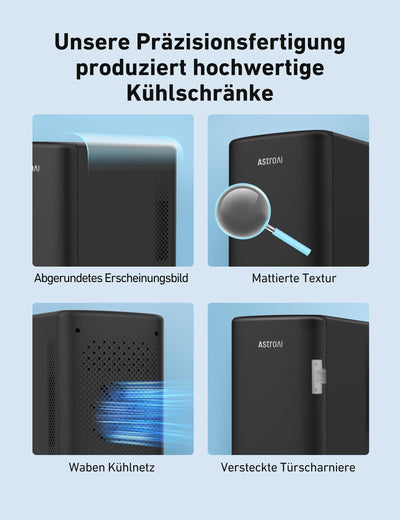 AstroAI 2 in 1 Mini Kühlschrank, 6 Liter Fridge / 8 Dosen mit Kühl- und Heizfunktion, 12V / 220V Steckdose für Autos, Büros und Schlafsäle, Schwarz