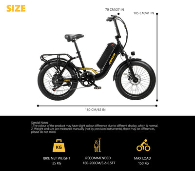 Ficyacto Elektrofahrräder für Damen Herren,Ebike Mit 48V 15Ah Li-ion Akku,20 * 3.0 Zoll Trekkingrad E-City Fahrrad,Reichweite bis zu 70-80KM Pedelec