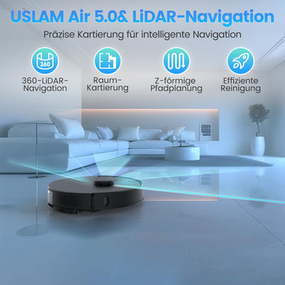 FIXR Saugroboter mit Wischfunktion und Absaugstation, 3.5L Staubsauger Roboter, LiDAR Navigation, 180Min Laufzeit Roboterstaubsauger für Teppich und Tierhaare, App/Alexa/Fernsteuerung Steuerung