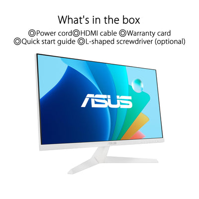 ASUS Eye Care VY249HF-W - 24 Zoll Full HD Monitor - 100 Hz, 1ms MPRT, AdaptiveSync - IPS Panel, Vesa 100x100, 16:9, 1920x1080, HDMI, Weiß