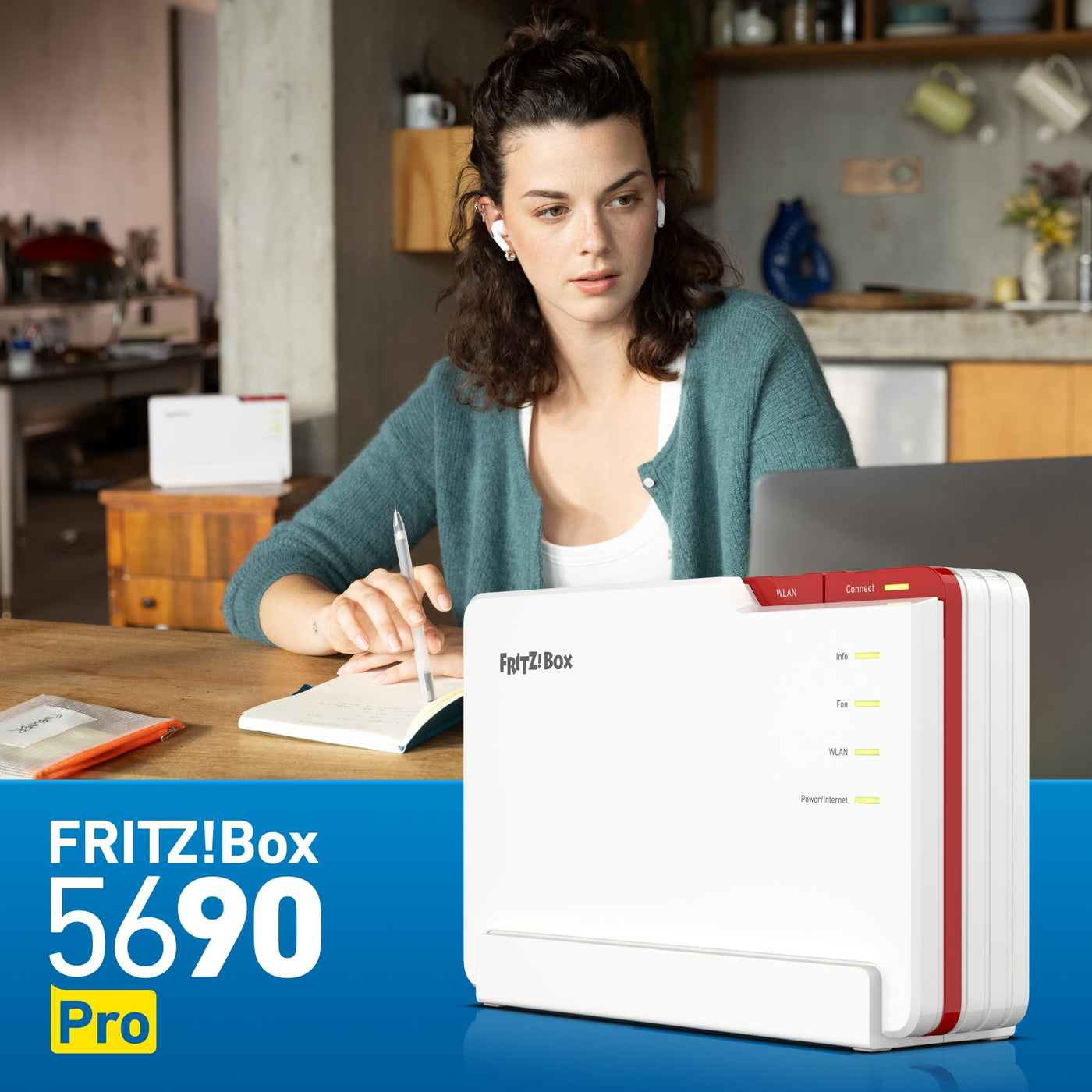 AVM Fritz!Box 5690 Pro Premium Modem Router WLAN 7 Tri Band (2.4GHz, 5GHz, 6GHz) bis zu 18.500 Mbit/s, für FTTC E/VDSL, ADSL und Glasfaser mit ONT, 1x Wan 2,5 GB, 4X LAN, Zigbee, Mesh