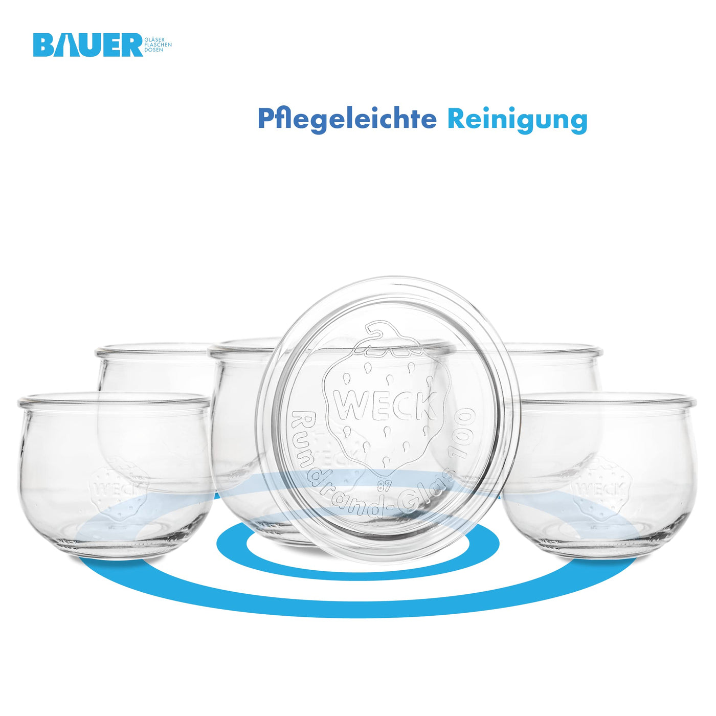 flaschenbauer.de WECK 1/2l Einmachglas 500ml Tulpen-Form - verwendbar als Marmeladenglas, Vorratsglas, Konservenglas 6 Stück Inklusive Etikett - Made in Germany