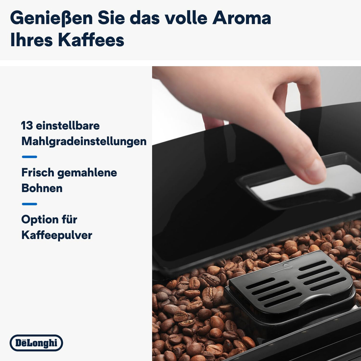 De'Longhi Magnifica S ECAM11.112.B, Kaffeevollautomat mit Milchaufschäumdüse für Cappuccino, mit Espresso Direktwahltasten und Drehregler, 2-Tassen-Funktion, Schwarz