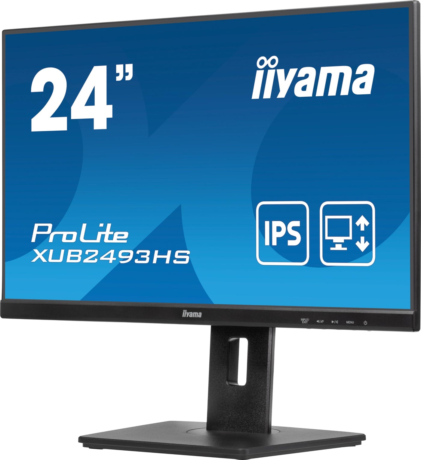 Moniteur LED IPS iiyama Prolite XUB2493HS-B6 60,5 cm 23,8" Full HD 100 Hz HDMI DP Slim-Line Réglage de la hauteur Pivot Noir