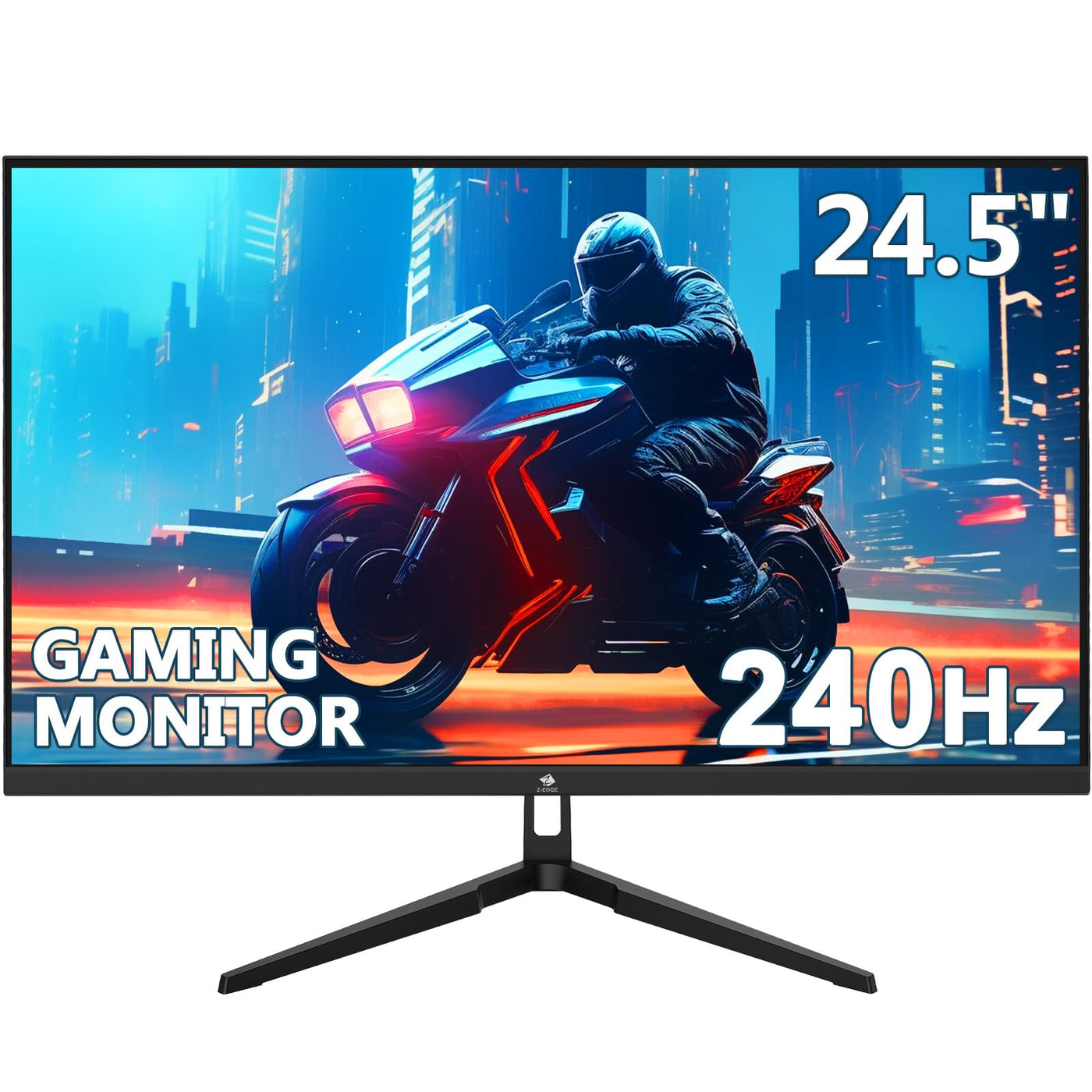 Z-Edge Gaming Monitor 24,5 Zoll 240Hz 1ms MPRT Full HD 1080P 16:9 LED Bildschirm VA Panel, 350cd/m² Helligkeit, FreeSync HDR10, DisplayPort1.4 & HDMI2.0, Unterstützt VESA 100x100mm