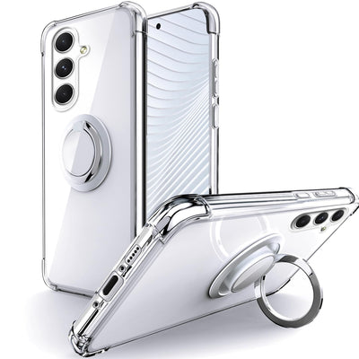 Silverback für Samsung Galaxy A55 5G Hülle, Handyhülle Samsung A55 mit 360° Ring Halter Schutzhülle TPU Cover Stoßfester Stoßfänger Weiche Dünn Samsung Galaxy A55 5G Case - Transparent