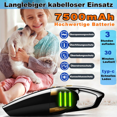 Handstaubsauger,16000Pa Handstaubsauger Akku Testsieger Beutellos,120W Autostaubsauger Stark Mini Nass/Trocken Handsauger Kabellos Staubsauger für Haus,Metal Filter,Schwarz, [2024 Hohe Leistung A++]