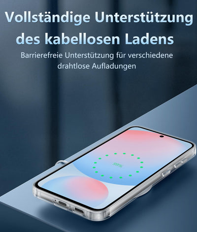 FNTCASE für Samsung Galaxy S24-FE Hülle: Militärischen Grad Fallschutz Anti Vergilbung Schlankes Hülle - Robuste langlebiqe Stoßfeste Schützende Transparente Handyhülle - 6,7 Zoll (Klar)