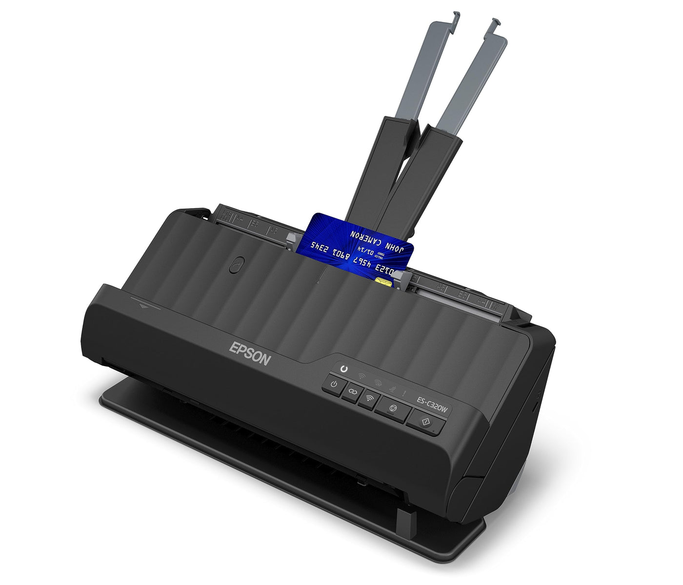 Epson Wi-Fi Scanner ES-C320W, kompakter A4 Business Scanner mit geringem Stromverbrauch, Duplex-Einzugscanner mit vielseitiger Medienverarbeitung, schwarz