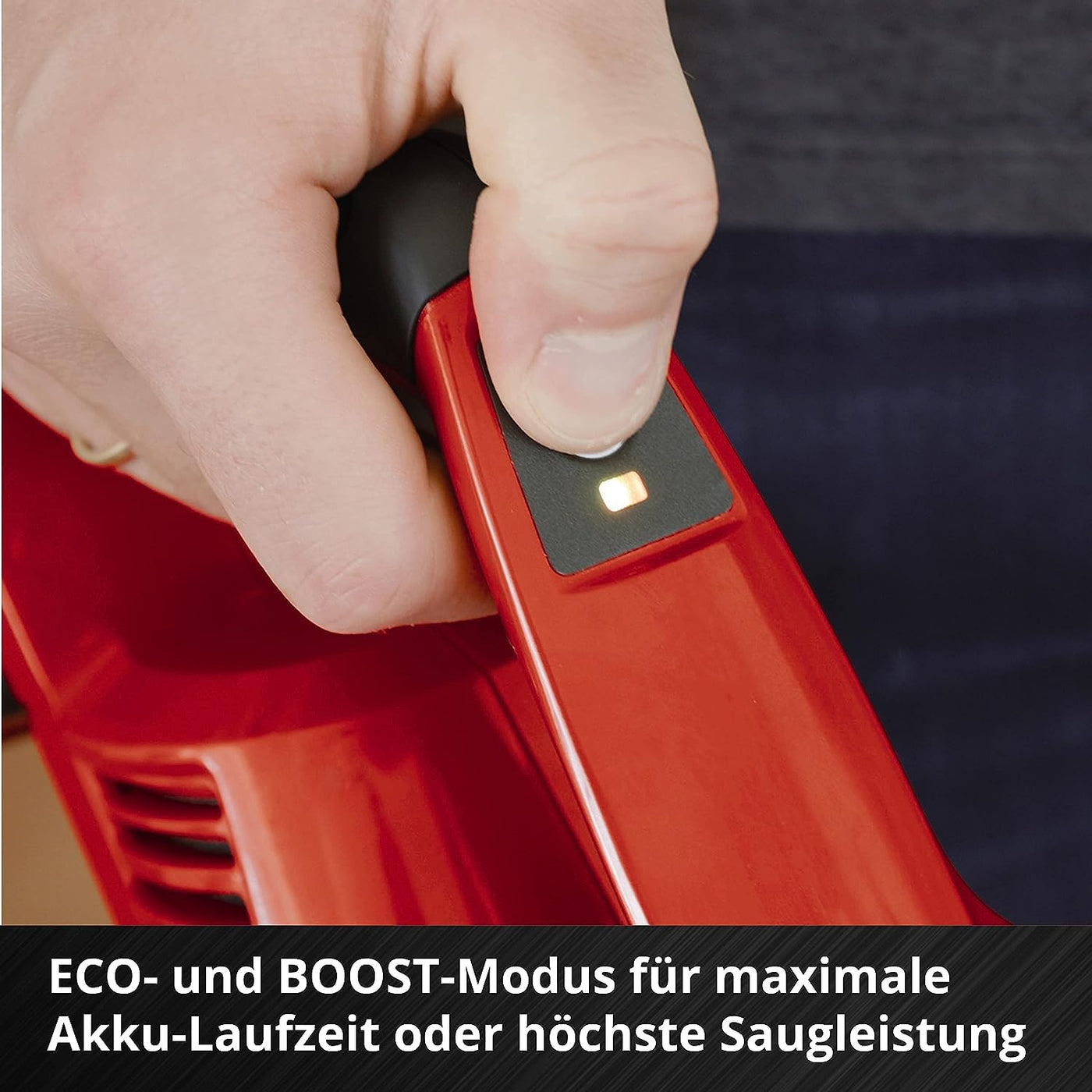 Einhell Akku-Stielstaubsauger TE-SV 18 Li-Solo Power X-Change (Li-Ion, 18V, unbegrenzte Laufzeit dank Wechselakku-System, beutellos, Zyklontechnologie, BOOST-Mode, 3-fach Filtersystem)