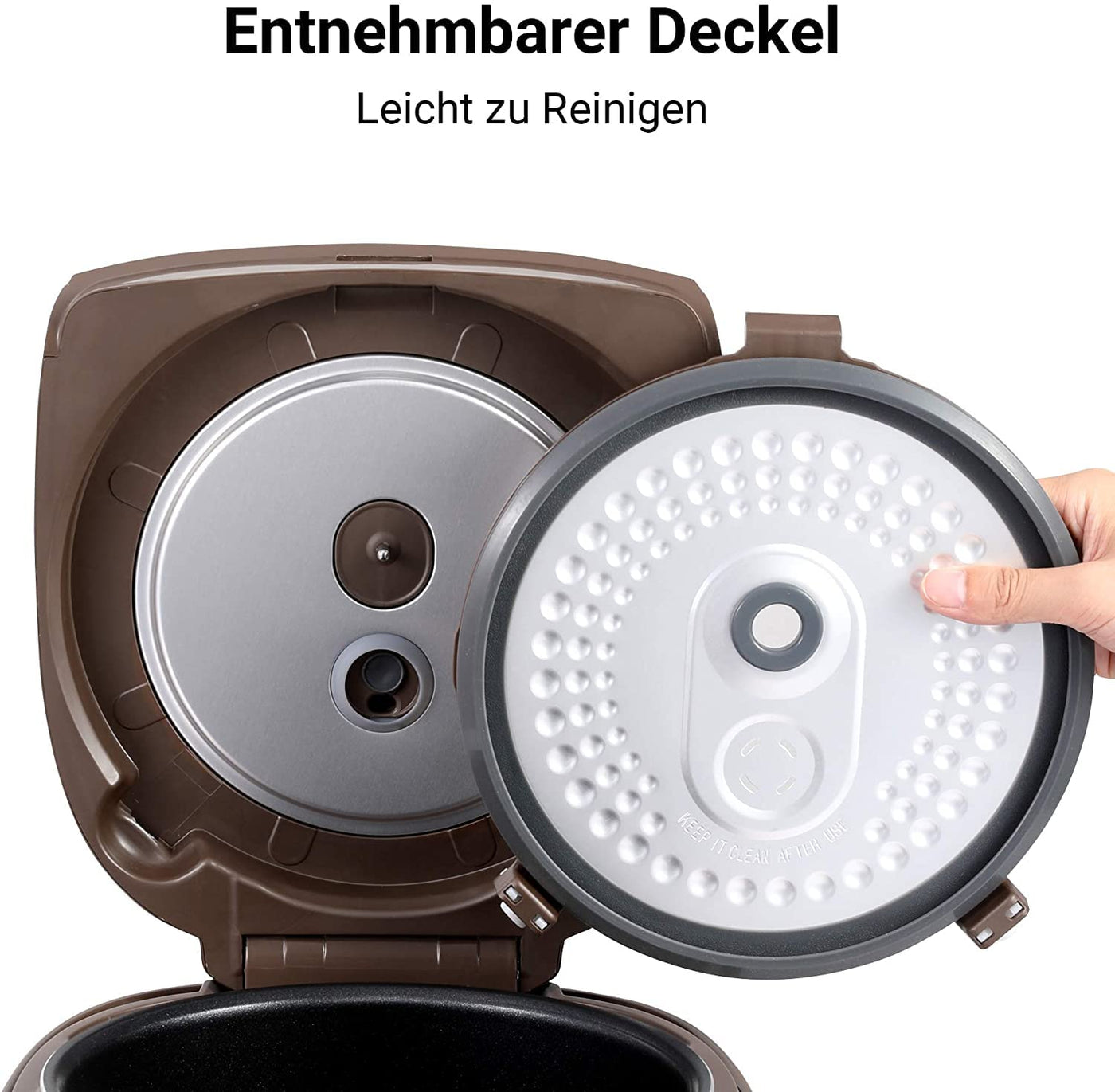 Midea Reiskocher mit Dampfgarer & Warmhaltefunktion,5L Multikocher,Antihaftbeschichteter,Messbecher,2 Reislöffeln,Reis ohne Anbrennen, 24H-Timer-Funktion