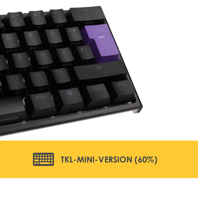 Ducky ONE 2 Mini Gaming Tastatur, RGB-LED Gaming Keyboard, Cherry MX-Brown, Mechanische Tastatur, TLK-Mini-Version 60% Key Layout, Mechanische Tastatur mit USB C Stecker, Abnehmbare Kabel, Schwarz