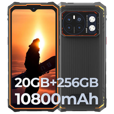 HOTWAV Cyber 13 PRO Outdoor Smartphone ohne Vertrag, 6,6" FHD+ 10800mAh 12GB+256GB+2TB Erweiterbar IP68/IP69K Outdoor Handy, 64MP+16MP Kamera Octa-Core Prozessor Handys, Dual SIM 4G/Wi-Fi/NFC/OTG/GPS