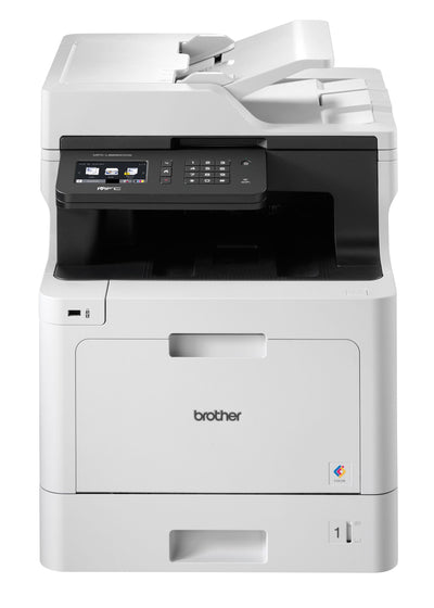 Brother MFC-L8690CDW Professionelles 4-in-1 Farblaser-Multifunktionsgerät (Drucker, Scanner, Kopierer, Fax, 31 Seiten/Min.) weiß/schwarz