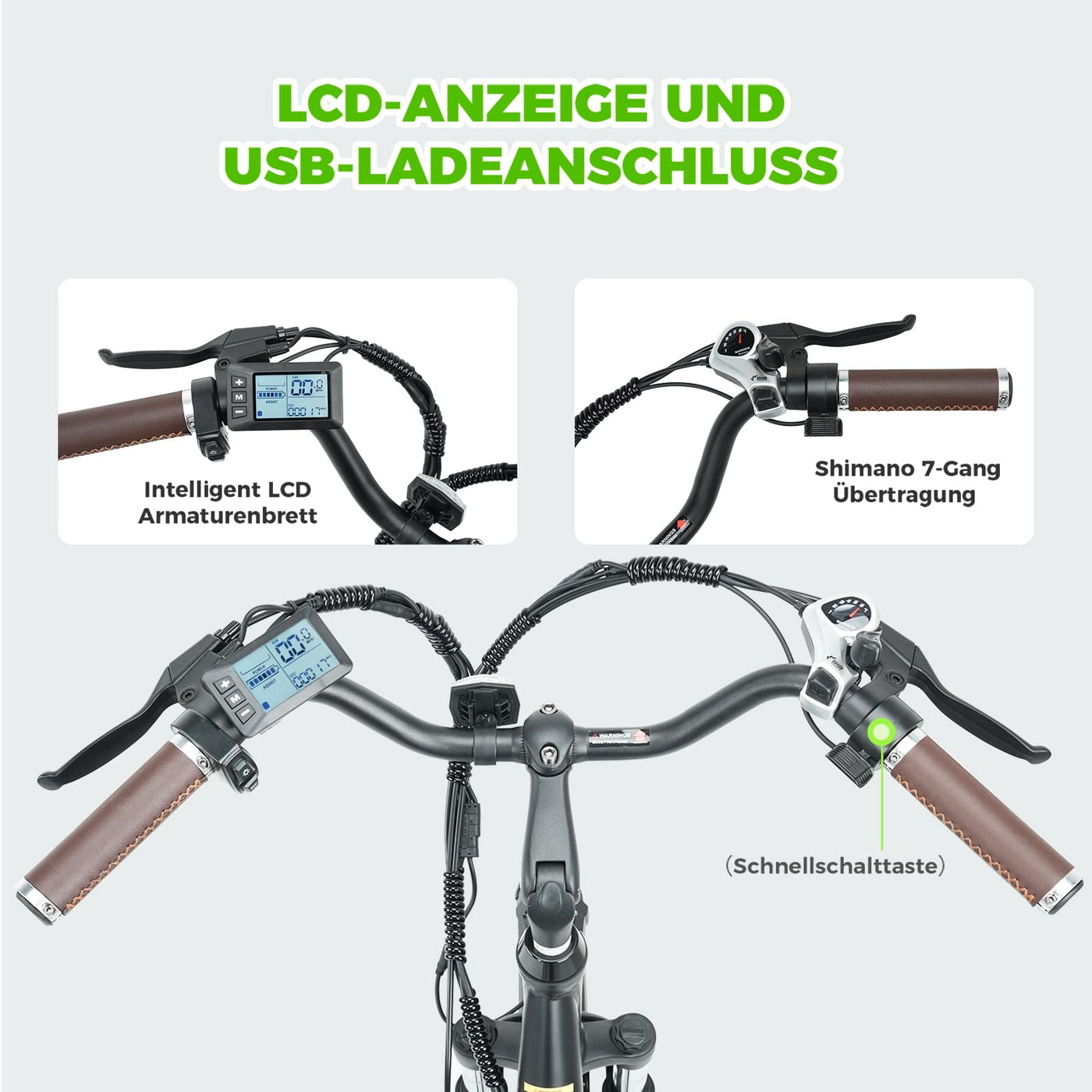 Elektrofahrrad mit Abnehmbarer 36V 13Ah Akku Bis zu 90KM,26 Zoll E Bike mit 7 Gang Getriebe für Herren Damen Pendler Reisen Übung,60N.m 250W Motor City Pedelec mit Aussetzungen und LCD-Display