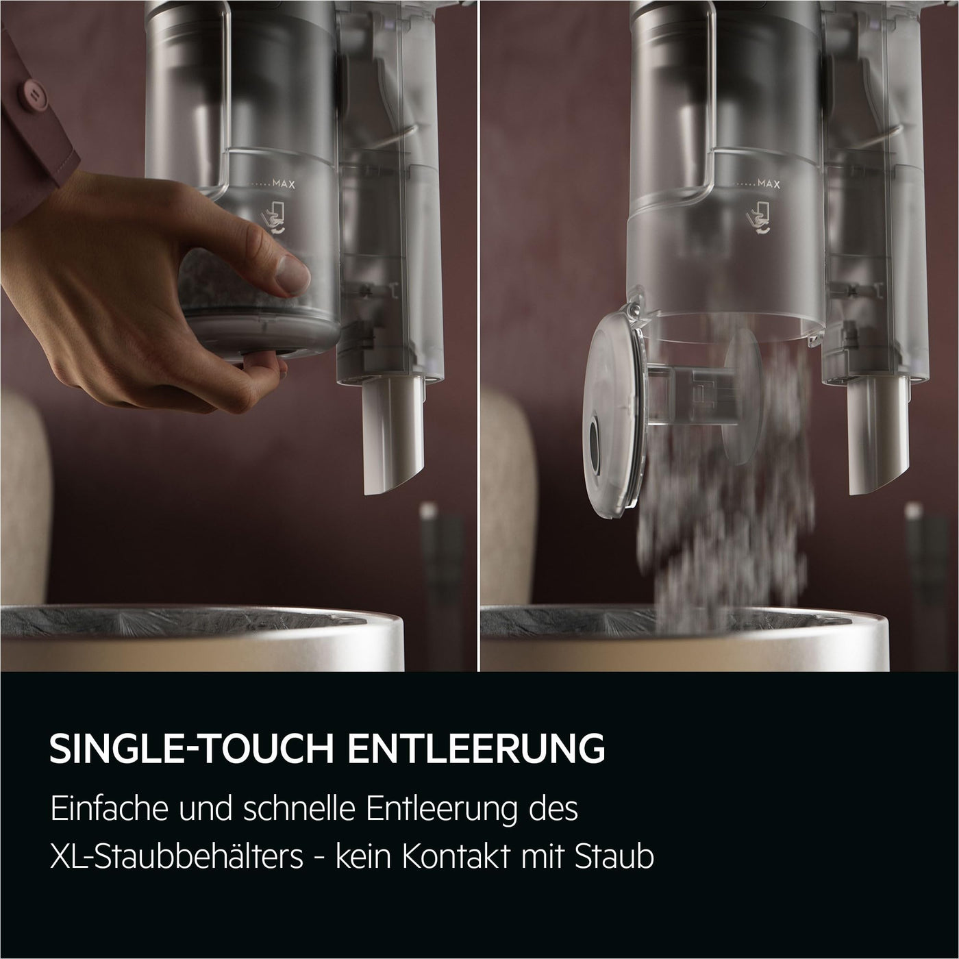 AEG 6000 Akku-Staubsauger / 103.000 U/Min / 175.000 dPa / Digitalmotor / Kabellos / bis zu 99 % Staubaufnahme / 40 min Laufzeit / Einfache Handhabung / Entnehmbarer 21,6 V Akku / leicht / AP61CB21DB