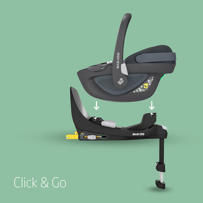 Maxi-Cosi FamilyFix 360 i-Size Basis, Drehbares Autositzsystem, ISOFIX station 360 grad, 0–4 Jahre (40–105 cm), FlexiSpin-Drehung mit nur einer Hand, TravelSafe Rotation Control, Click & Go, Schwarz