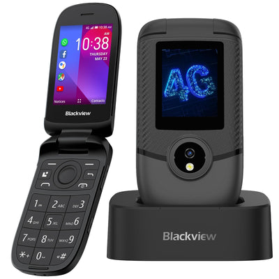 Blackview N2000 4G Seniorenhandy Ohne Vertrag mit Großen Tasten Handy, Dual 4G SIM Klapphandy Mobiltelefon für Senioren, SOS-Funktion Handy|FM Radio|Taschenlampe|Ladestation|2.8 Zoll Farbdisplay