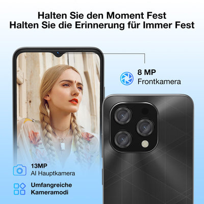 DOOGEE N55 Plus Android 14 Handy Ohne Vertrag 20GB+128GB 6.56" HD+ IPS Octa Core Smartphone Ohne Vertrag, 5150mAh, 13MP+8MP, Dual SIM 4G Handy Günstig 5G WiFi Simlockfreie Handys, OTG, GPS, Face ID