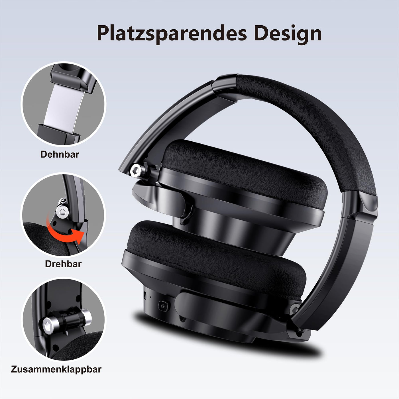 Lankey Sound Bluetooth Kopfhörer Over-Ear,70 Std Kopfhörer Kabellos Bluetooth,Kabellose Kopfhörer mit 3 Eq-Modi,HiFi-Stereo,Eingebautem Hd-Mikrofon,Kopfhörer Bluetooth für Handys/Ipad/Laptops/Pc