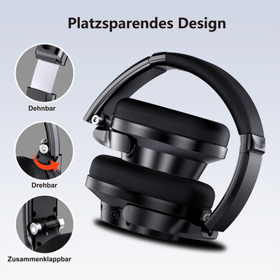 Lankey Sound Bluetooth Kopfhörer Over-Ear,70 Std Kopfhörer Kabellos Bluetooth,Kabellose Kopfhörer mit 3 Eq-Modi,HiFi-Stereo,Eingebautem Hd-Mikrofon,Kopfhörer Bluetooth für Handys/Ipad/Laptops/Pc